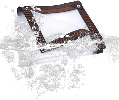 SRHIMEOS Bache De Protection en PE Exterieur 2x3, Transparente Résistante Bâche avec Oeillets, Bâche Étanche Multi-Usage, Rideau Imperméable pour Pergola, Terrasse