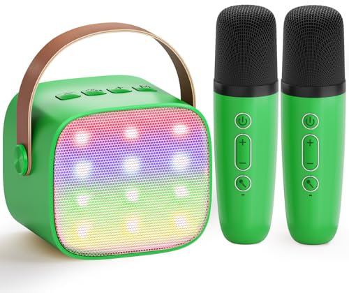 Máquina de karaoke para niños con 2 micrófonos: [Versión Premium] Mini máquina de karaoke, regalo para niñas de 3 a 12 años, juego de karaoke para niños, caja de música portátil, juguete para regalo