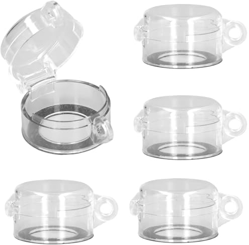 Schutzhülle Runder Druckknopfschalterschutz, 5 Stück 30 mm Transparente Staubdichte für Not-Aus-Schalter, Geeignet Auch für Steckdosen Aufputz, Feuchtraum und Außensteckdosen zum Schutz vor Staub