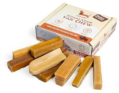 Treaby Himalayan Yak Chews for Dogs & and Puppies Box of 10 Small – Yak Milk Chews Dental Stick – Healthy Natural Dog Treats for Teeth & Bones Long Lasting Dog Chews