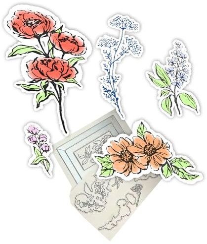 2025 Neue Blumen Geburtstag Dekoration Pflanzen Metall Schneiden Sterben Und klar Stempel Set, Für Grußkarte Scrapbooking Handwerk DIY Fotoalbum (M2414-stempel und Stanzformen Set)