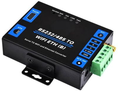 Koolenry Industrial Grade Serial Server RS232/485 to WiFi and Ethernet Modbus Gateway, MQTT Gateway Ordinary Network Port