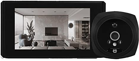 Video Doorbell, Door Viewer Video Peephole Camera Motion Detection Monitor Digital Ring Doorbell Video-Eye Security Voice Record Night Vision(Nero)