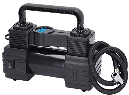 KIMISS Tragbarer Luftkompressor mit Digitalem Manometer – Autoreifenfüller 120 PSI Luftpumpe mit LED-Licht für Autos, LKWs, Motorräder und den Notfall