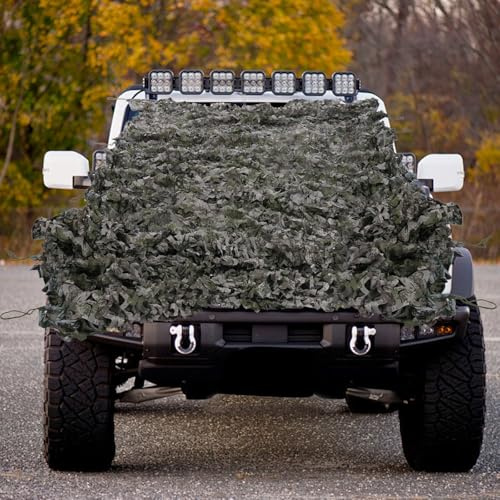 czyuRachel Filet de camouflage - 600 x 300 cm - En tissu Oxford - Réutilisable - Protection solaire - Brise-vue - Filet de camouflage pour camping, chasse et extérieur