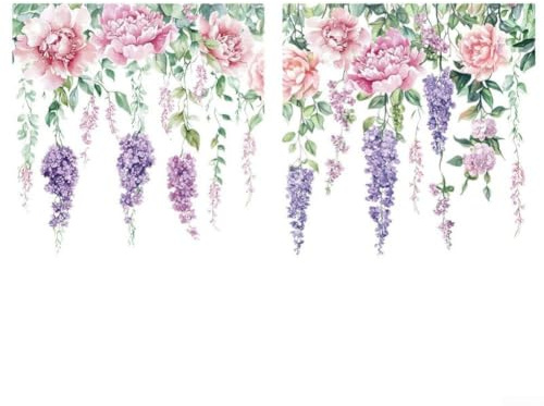 PureBowlic Calcomanías de lavanda de doble cara estáticas para ventana, PVC, decorativas, reutilizables, arte floral para dormitorio, sala de estar, vidrio, 30 x 30 cm, paquete de 2