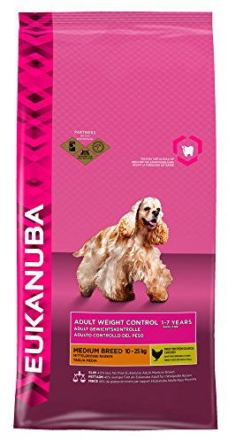 Eukanuba Adult - Hunde-Trockenfutter zur Gewichtskontrolle für mittelgroße Rassen - Huhn 15 kg