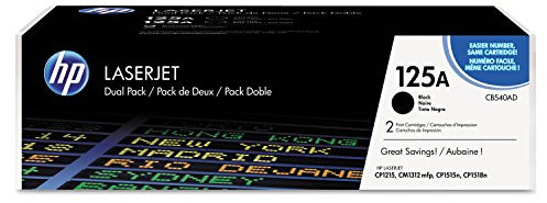 HP 125A Dual Pack (CB540A) Schwarz Original Toner für HP Color Laserjet CP1215, CP1515, CM1312