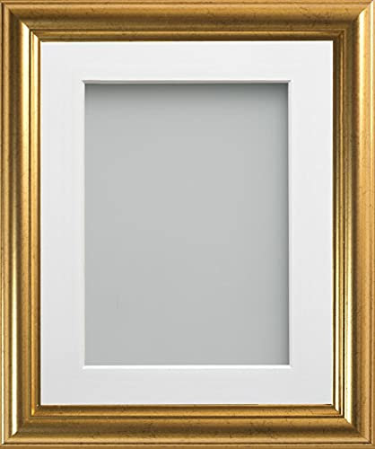 Frame Company Eldridge Gold A3 Picture Photo Frames With White Mount for Image A4 *Choice of Sizes* Fitted with Real Glass