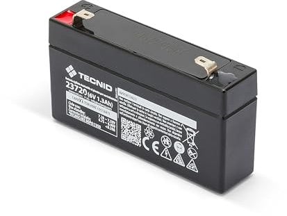 Velamp 23720 Batterie Rechargeable au Plomb 1.3 Ah 6 V Noir