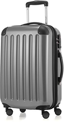Hauptstadtkoffer ALEX - Kabinväska 55x38x23 cm, 42 l, TSA-lås, expanderbar hårdskalstrolley av PC/ABS, 3,2 kg, 4 dubbelhjul, silver