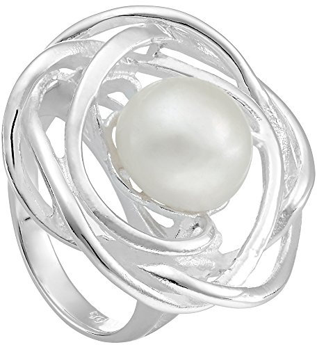 Vinani Ring Nest Design mit Natur Perle verschlungen Sterling Silber 925 Größe 60 (19.1) 2REU-60