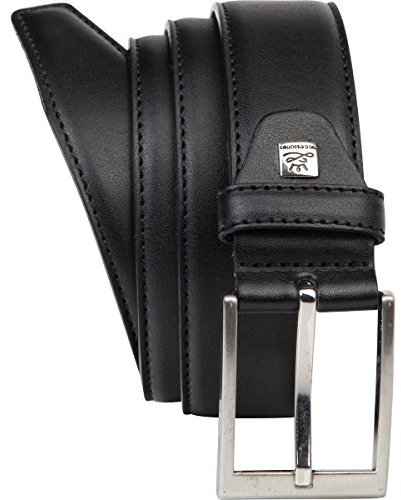 LINDENMANN Leder-Gürtel Herren 35 mm breit, Gürtel Herren Vollledergürtel schwarz, Größe/Size:125, Farbe/Color:schwarz