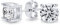 Boucles D'Oreilles Clous En Zirconium Rond Brillant AAA CZ Unisexe En Argent Sterling .925