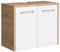 Pelipal Waschbeckenunterschrank Quickset 382 in Weiß Hochglanz/ Eiche Natur quer Nachbildung, 65 cm breit | Waschbeckenschrank ohne Waschbecken mit 2 Türen, 33,0 x 65,0 x 53,0 cm