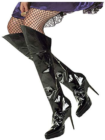 KULTFAKTOR GmbH Stiefelstulpen Lack Kostüm-Zubehör schwarz Einheitsgröße