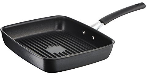 Lagostina Tempra Bistecchiera/Grill, Alluminio, Nero, Antiaderente Multistrato, Adatta all'Induzione