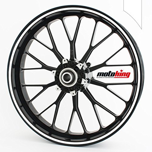 Motoking Felgenaufkleber 360° / 19 bis 23 / 4 mm/WEIß MATT