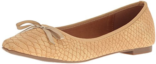 Callisto Women's Barnett Ballet Flat, Beige Croc, 8 UK