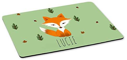 Eurofoto Gaming-Mousepad mit Namen Lucie und Fuchs-Motiv | Gamer-Mousepad | Mausmatte | Mauspad