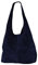 AMBRA Moda Damen Ledertasche Shopper Wildleder Handtasche Schultertasche Beuteltasche WL818 (Dunkelblau)
