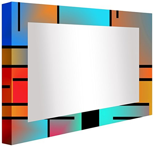 Ccretroiluminados Zeilen Retro-Farben-Badezimmerspiegel beleuchtet, Acryl, Mehrfarbig, 80 x 5.3 x 60 cm