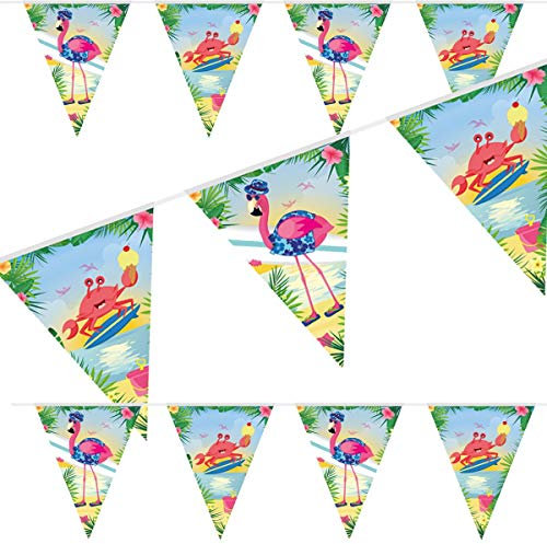 Folat 10m Wimppelkette * Flamingo * als Deko für Mottoparty oder Kindergebur