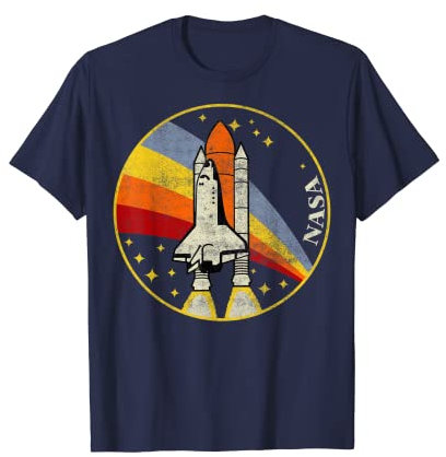 NASA Shuttle Launch Into Rainbow Graphic T-Shirt C1 T-Shirt