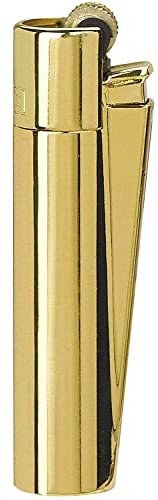 Clipper 1 Encendedor Mechero Clásico Largo Metal Gold Oro Dorado Brillante Pulido + 1 Llavero