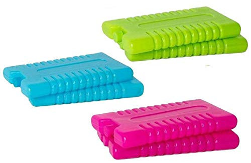 Homespired® 2 x Ice Pack Freezer Block Fresh Food Cold Lunch Slim Design Picnic Cooler Box Reusable - Ideal For Camping & Travelling (4 Assorted Colours)