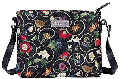 Signare Gobelin Crossbody Bag Kleine Umhängetasche für Frauen mit Gartenblume und Kreatur (Jacobean Dream, XB02-JACOB)