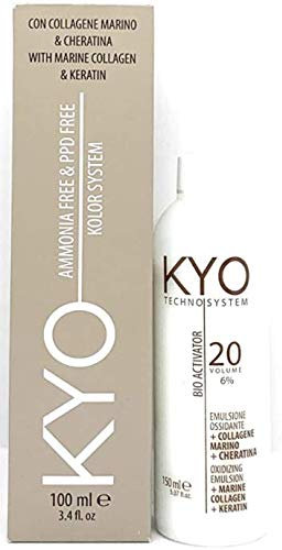 Kyo Hair Color 100 ml - Ammoniakfreie Haarfarbe angereichert mit Keratin und Meereskollagen (1.0 schwarz)