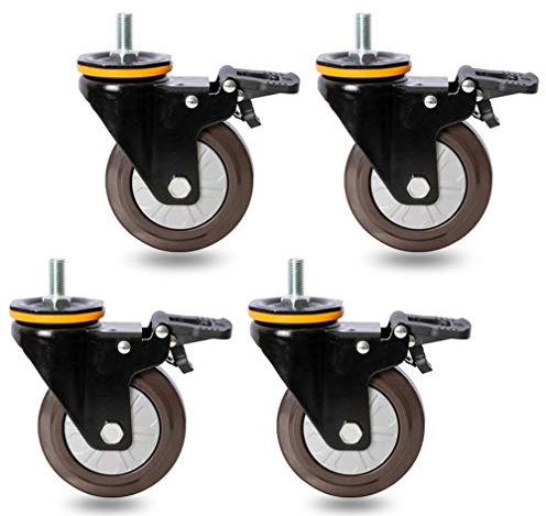 Lenkrollen mit Gewindestift M12, Schwerlastrollen Rollen für für Palettenmöbel, Klein Ausstattung, 125 mm