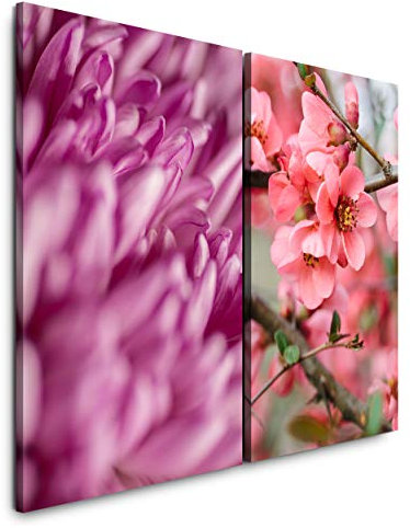Paul Sinus Art Wandbild 2 teilig je 60x90cm Blüten Baumblüten Frühling Natur Rosa Zweige positive Energie