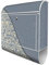 banjado® Design Briefkasten mit WT Blaues Ornament 38,5x46,5x13cm & 2 Schlüssel - Briefkasten Stahl weiß mit Zeitungsfach pulverbeschichtet - Postkasten A4 Einwurf inkl. Montagematerial