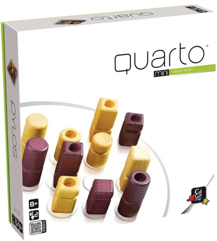Gigamic, Quarto Mini, Familienspiel, Holzspiel, 2 Spieler, Ab 8+ Jahren, 15 Minuten, Deutsch, Mehrsprachig, Mehrfarbig, Bunt
