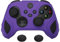 PlayVital Zweifarbige Anti-Rutsche Silikonhülle für Xbox Series X/S Controller, weiche Hülle Tasche Gummihülle Case für Xbox Core Controller mit Kappen(Skorpion-Edition)-Schwarz&Lila