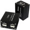 SZBJ Estensore USB su RJ45 Cat5E/6 fino a 70 m, cavo di prolunga con adattatore di alimentazione con 4 uscite USB 2.0, supporto completo USB 2.0 per tastiera, dongle, mouse, webcam e tutti i sistemi