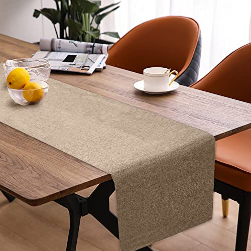 Tischläufer Frühling Modern, Tischläufer Abwaschbar, Tischläufer Leinenoptik, Tischläufer Wasserabweisend, Tischläufer für Esszimmer Party Urlaub Dekoration (Khaki, 40 x 180 cm)