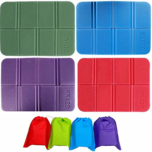 4 Pezzi Tappetino Pieghevole in Schiuma, XPE Cuscino per Sedile da Campeggio per Esterni, Impermeabile Portatile Tappetino per Cuscino per Sedile per Caccia Giardino Stadio Campeggio Picnic