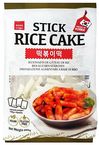 Vmart Wang Brand Bâton de riz Tteokbokki Topokki (3 paquets de 200 g) 600 g - Sans gluten et végétalien