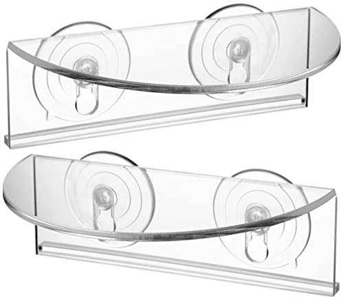 Alipis 2pcs Garden Bonsai Racks Photo Ledge Clear Plant Holders Floating Shelves for Wall Practical Suction Cup Shelf for Clear Shelves Clear Plant Shelf Small Plant Stand Window Acrylic