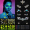 Vinglako 10 Packs Tattoo Aufkleber Glow in the dark temporäre Tattoo Aufkleber Acrylkristall Glitter Aufkleber, Gesichts Aufkleber für Augen Gesicht, Körper, temporäre Tattoos Aufkleber,