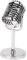 Retro Microphone Props, Simulation Classic Fake Vintage Microphone Prop,Fake Vintage Microphone Prop Model with Stand, Silver Antique Microphone Decor Microphone Costume Prop - Silver