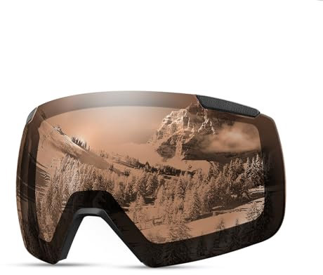 OutdoorMaster Skibrille Heron Ersatzgläser, Magnetischer Gläsertausch, Anti-Beschlag, OVP-Glas Weitsicht