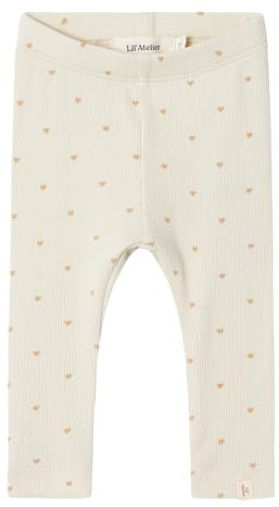 Name IT Baby - Mädchen Nbfgago Slim Lil Noos Leggings, Turtledove/AOP:Heart, 80 EU