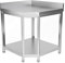 GGM Gastro | ATEK106A | Edelstahl Eckarbeitstisch Premium - 1000x600mm - mit Grundboden & Aufkantung