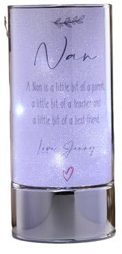 ukgiftstoreonline Personalised Nan Sentiment Gift LED Lamp with Quote