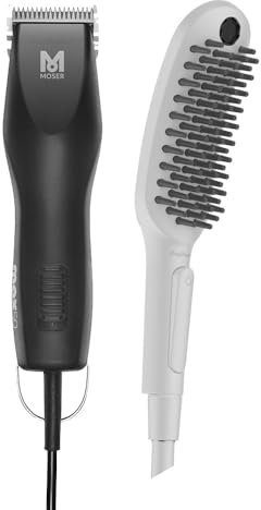 Wahl Moser Max 50 & DogShower - Tondeuse pour Grands Chiens et Pommeau de Douche - Kit de Soin pour Animaux de Compagnie, Blanc