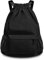AdiStylinno Turnbeutel, Große Kapazität Sportbeutel für Herren Damen Kordelzug Rucksack mit Multi Taschen Wasserdichte Leichte Kordelzug Rucksäcke Sporttasche für Gym Schwimmen Fußball (Schwarz, L)